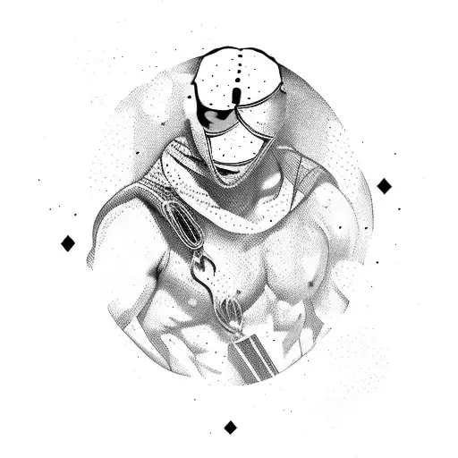 A Mysterious Wrestler Emerging From An Hourglass