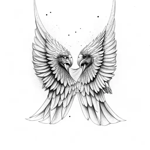 Fish Eagle Wings Spread Centered