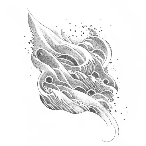 Minimalist Ocean Wave Tattoo Around Arm