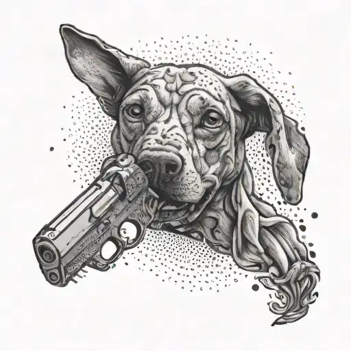 A Gun Morphing Into A Fierce-looking Dog