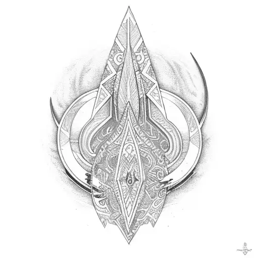 Crescent Moon Tongan Tribal Design