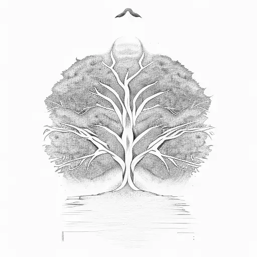 Tall Dwad Tree With Roots