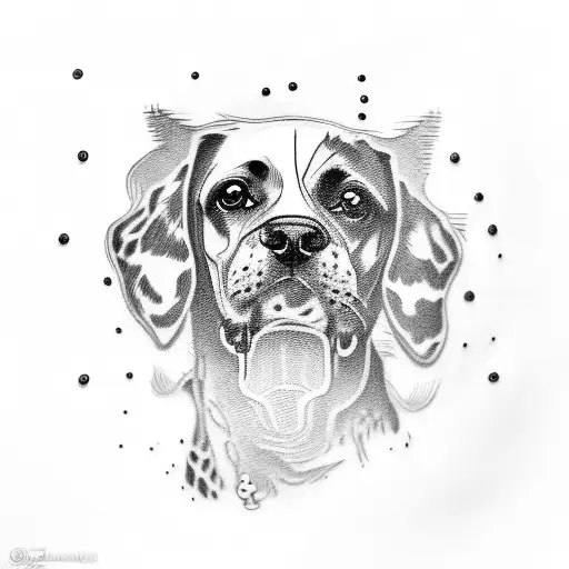 Half Of A Dogs Face With A Date On The Other Half