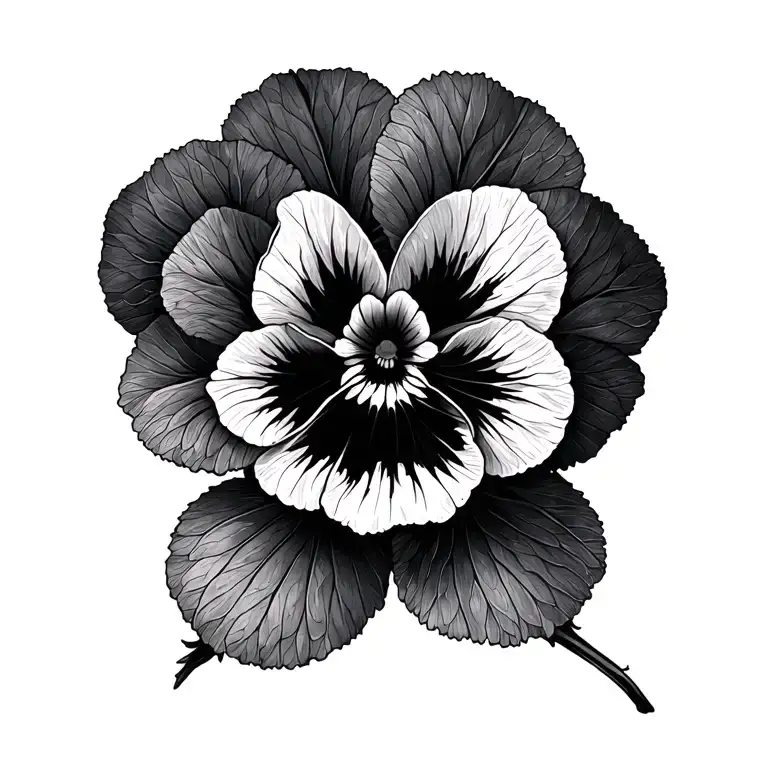 5 Detailed Pansy Flower With A Tiny