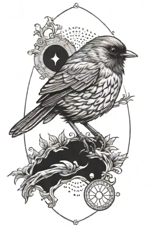 Tarot Card Depicting Robin Bird