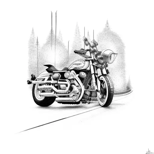 Motorcycles And Semi Truck With Music