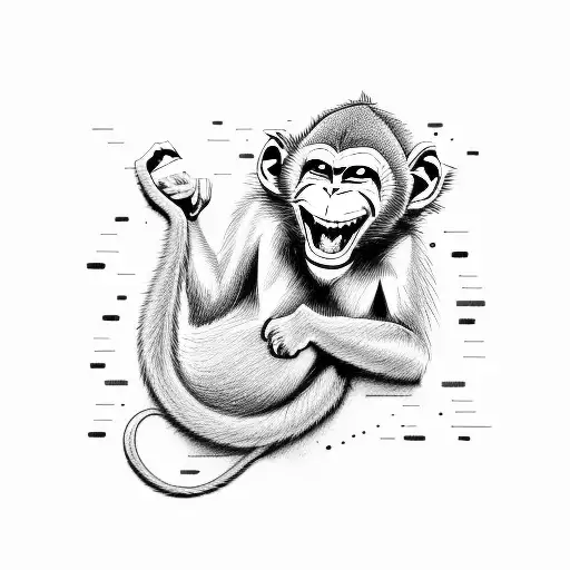 Cartoon Monkey In A Blue Hoody