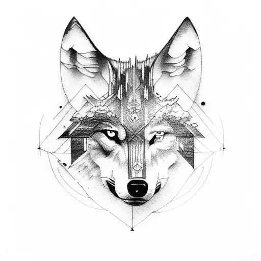 Wolf Mountain And Navigation Compass