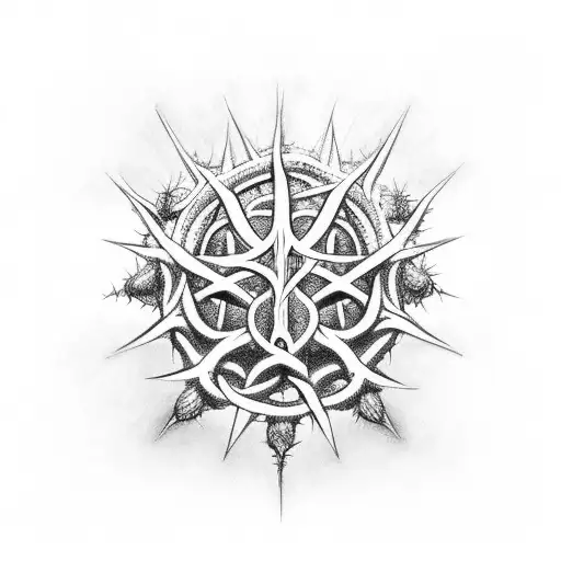 Crown Of Thorns With Words Ixoye Engraved Within It