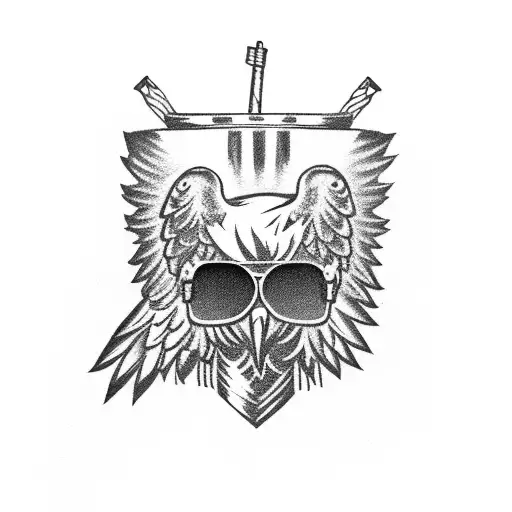 Polish Flag With An Eagle Holding A Beer Mug Wear Sunglasses And Smoke A Joint