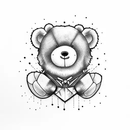 Teddy Bear Stabs In The Heart With A Knife