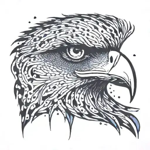 An Abstract Representation Of An Eagle's Eye With Vibrant Colors