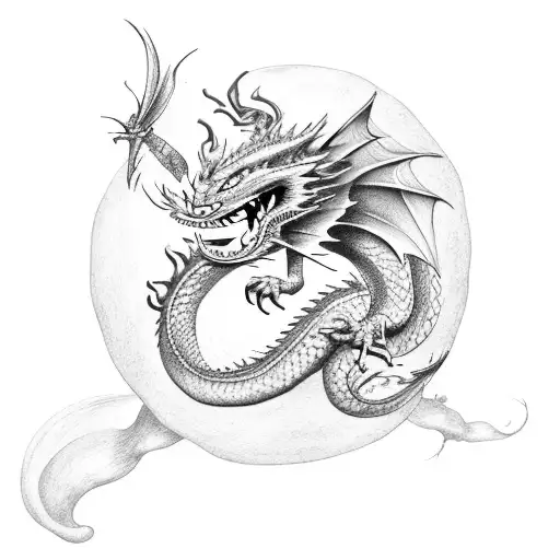 Dragon Flying Back Tatto