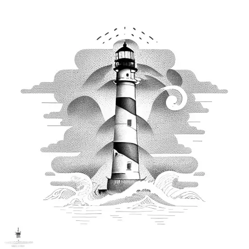 Montauk Lighthouse Ships Waves