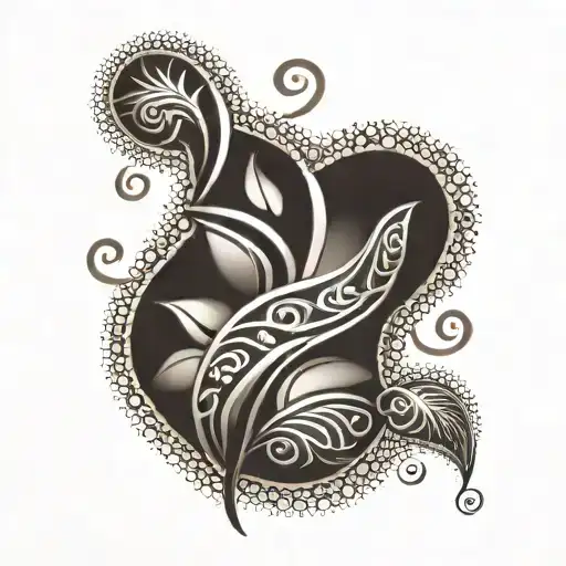 Design A Coffee Bean Intertwined With Traditional Maori Symbols