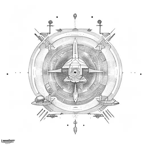 Line Drawing Of The Serenity Spaceship