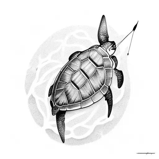 One Manta And One Turtle Friends