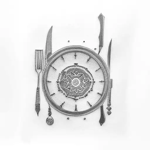 Forearm Tattoo For A Kitchen Chef With A Knife