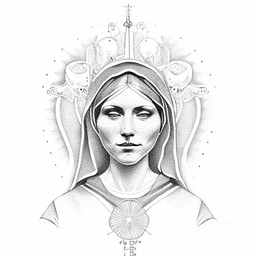 Mother Mary Mossaic Dad Mom Family