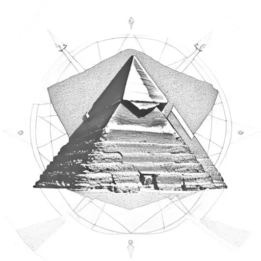 Simple Egyptian Pyramid With A Bricks And With An Eye In The Center Of It