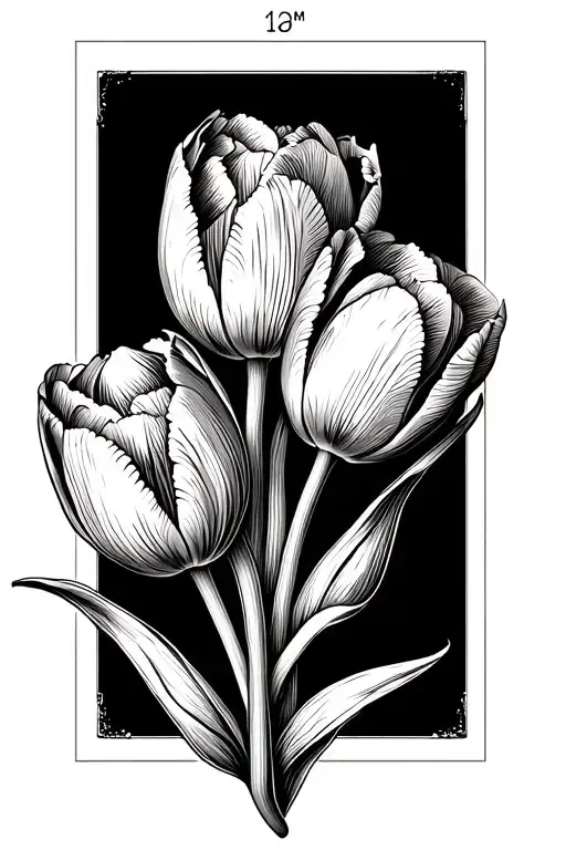 You Can Make Me A Bouquet Of 10 Cms Tulips In Black And White