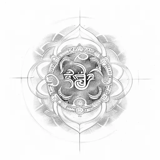 Om Symbol With Tribal Design