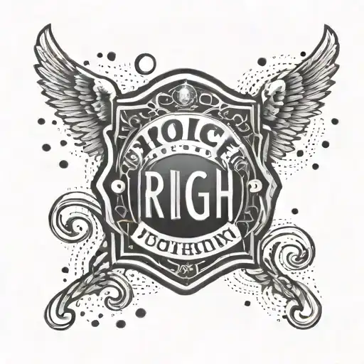 A Minimalist Tattoo Design Incorporating Only The Letters Rlgh In A Police Badge Inspired Design