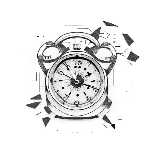 Retro Alarm Clock With Broken Glass