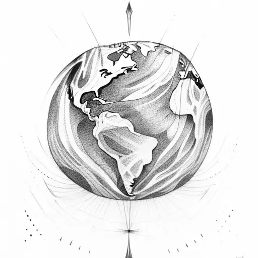 Mother Earth Holding The World With Nature Around Her