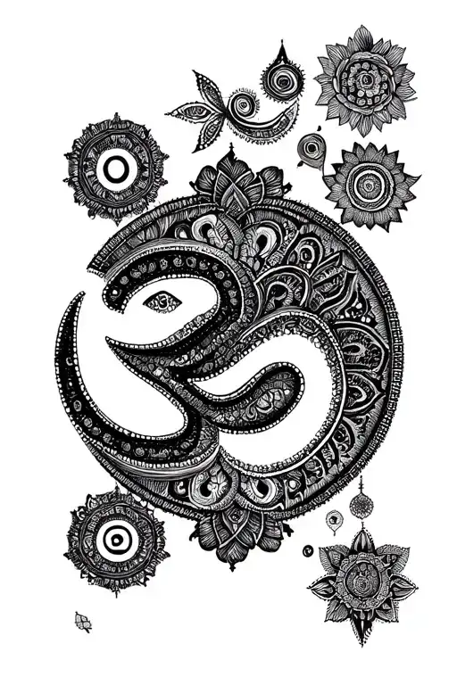 Unalome Om Sankrit Chakra Symbols