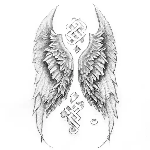 Angel Wings With The Letter B