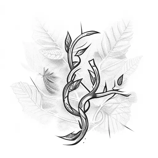 Leafy Vine With Thorns Cross Body