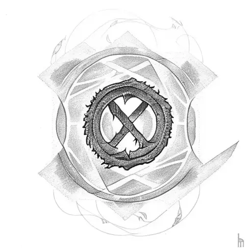 A Rune Circle Combined With A Fern