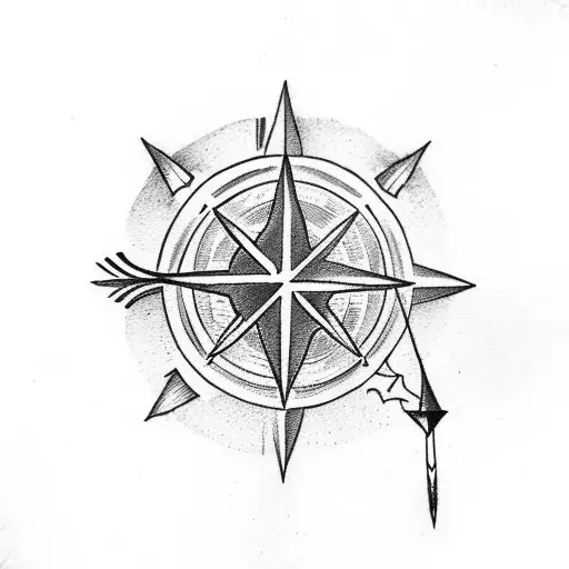 An Arrow With Compass But Small Compass
