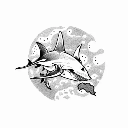 Shark Swimming In Space