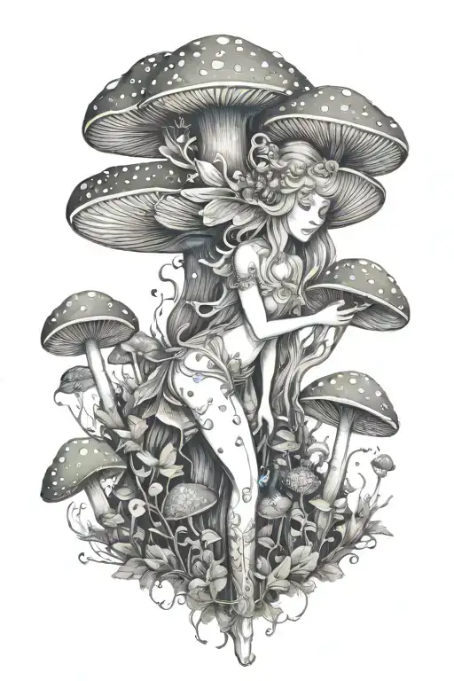Whimsical Mushroom Forest Fairy Ethereal