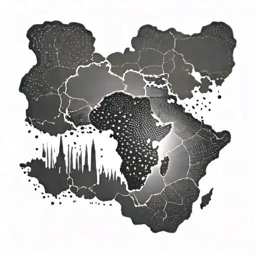 African Continent Silhouette With A Football As The Heart And Soul Of Africa