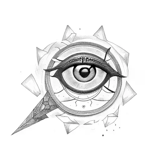 Eye Of Horus With An Ankh In A Pyramid