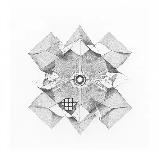 An Abstract Representation Of A Tennis Ball Splitting Into Multiple Geometric Shapes