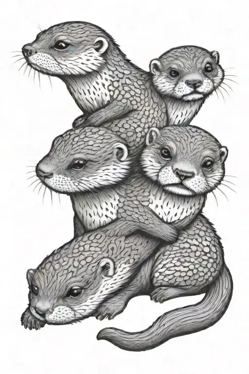 3 Baby Otters Playing