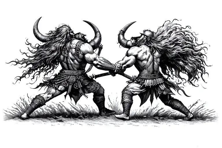 Vikings Fighting Each Other