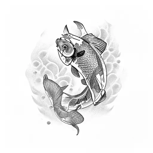 Koi Fish With Egyptian Gds