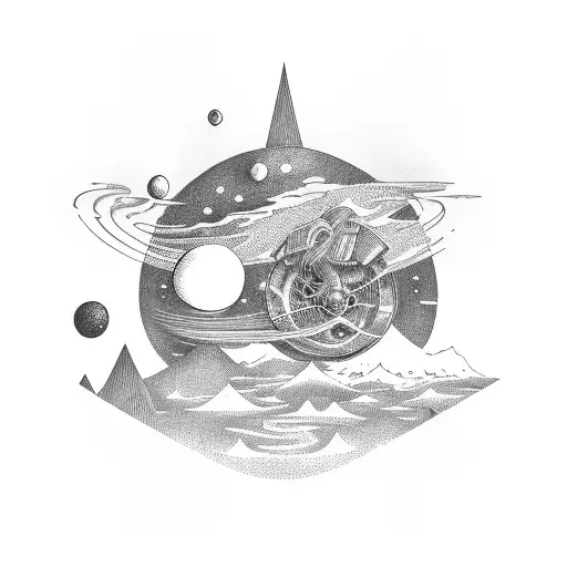 A Vintage Car Speeding Through A Cosmic Landscape