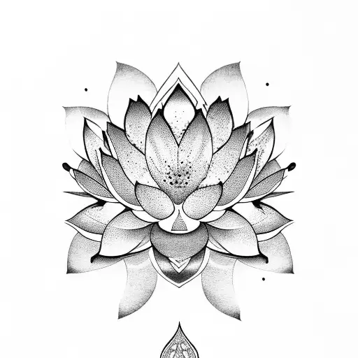 Lotus Flower With Written Word Purity With Horizontal