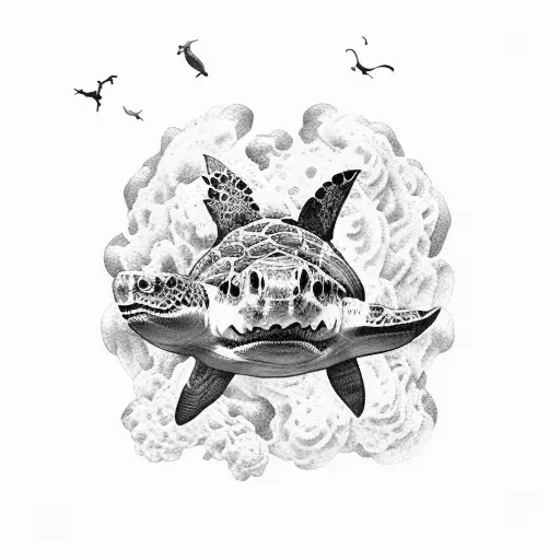 Volcano Turtles Shark Bord Island