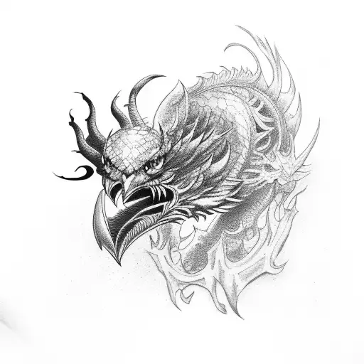 Crow With Dragon