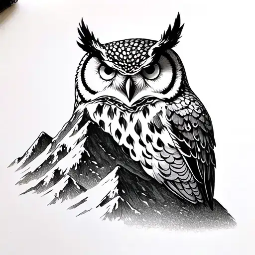 Mountain And Freedom And Owl