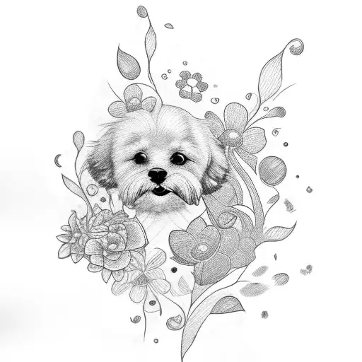 Dog With Flowers