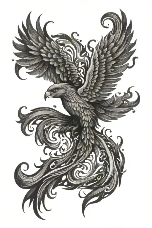 Phoenix Rising From Flames