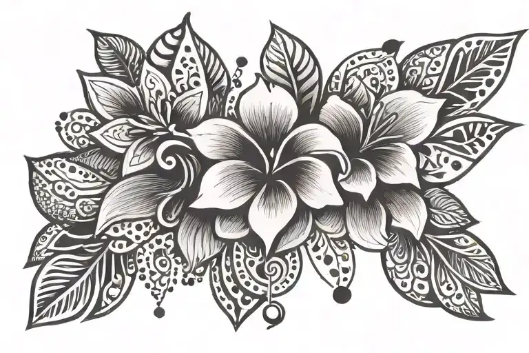 Simple Hawaiian Anklet Tattoo For Women